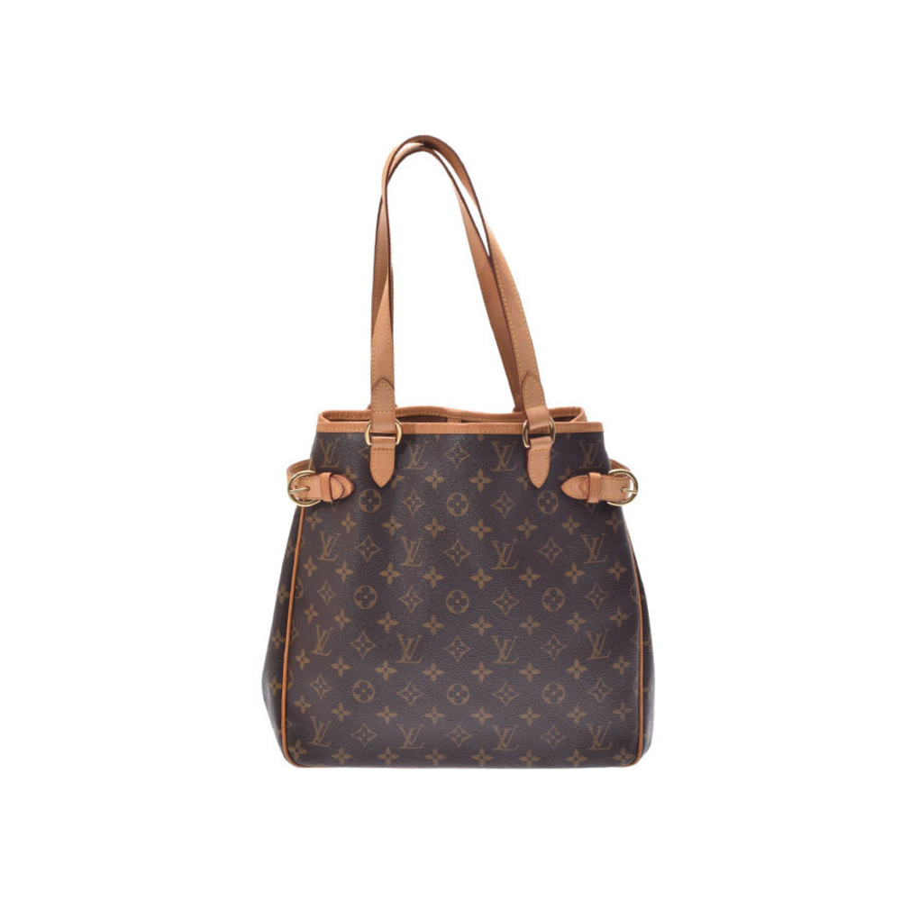 Louis Vuitton Monogram Batignolles Vertical Brown Leather Tote Bag
